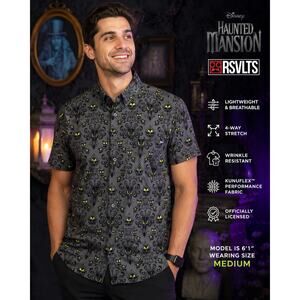 Disney RSVLTS Haunted Mansion Wall Creeps KUNUFLEX Shirt Mens XS Gray